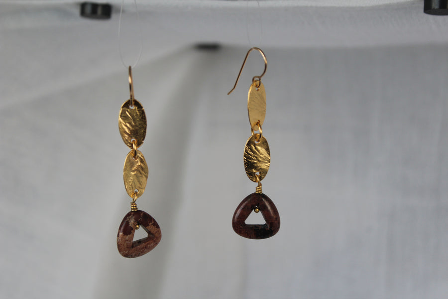 @rchive M@rket -T3 -  2 of 2 - Jasper Triangle Dangle Earrings- final sale