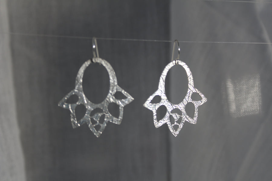 @rchive M@rket-T4 - Limited Edition - Sterling Silver Delicate Flower Cutout Earrings - Final Sale