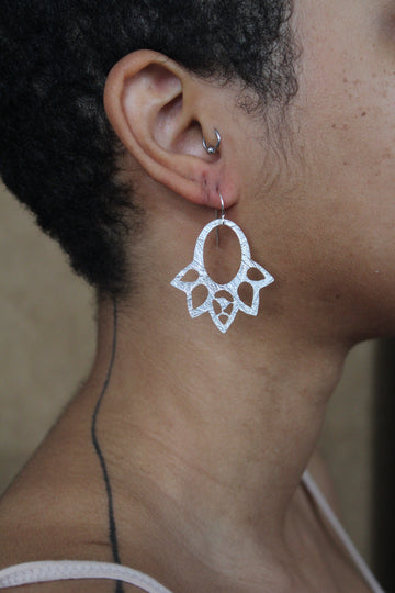 @rchive M@rket-T4 - Limited Edition - Sterling Silver Delicate Flower Cutout Earrings - Final Sale