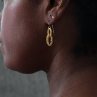 Over and Over Petite Hand Etched Chain Link Earrings