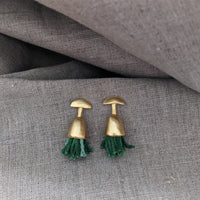 @rchive M@rket - T1 - 8th Light Green Dyed Tassel Earrings - Final Sale
