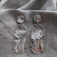 @rchive Market  Sterling Silver Two Clouds Above Nine - Rectangular Dangle Statement Earring