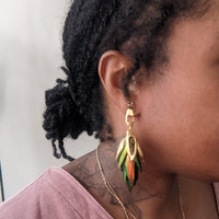 @rchive M@rket-T3 - LIMITED EDITION Deluxe Super Rare Reddish Brown Beetle Wing Earrings -