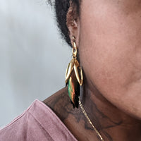 @rchive M@rket-T3 - LIMITED EDITION Deluxe Super Rare Reddish Brown Beetle Wing Earrings -