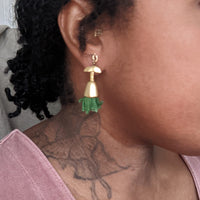 @rchive M@rket - T1 - 8th Light Green Dyed Tassel Earrings - Final Sale