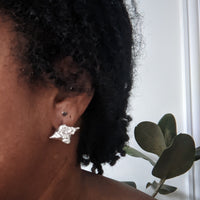 @rchive M@rket-T3 - RARE, LIMITED EDITION  Sterling Silver Reticulated Devil Nut Earrings - Final Sale