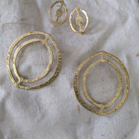 Lansana's Priestess Large Brass Post Earring - LN Remix