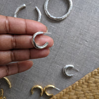 Chunky Reality of Travel Small Hoop Earrings - Gold Plated or Sterling Silver