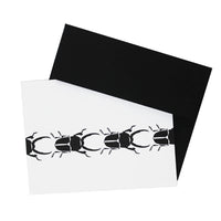 Black and White Stag Beetle Cards - Set of 6