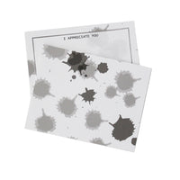 Grey Watercolor Splash Notecards - Set of 12 - Grey Multi