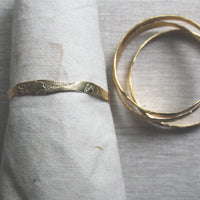 Aleda - Hand Etched Gold Toned Bangle - Single Bangle