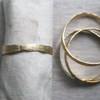 Aleda - Hand Etched Gold Toned Bangle - Single Bangle