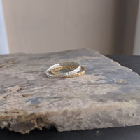 Flatten the Earth - Hand Etched - Stackable Ring - Mix and Match Sterling Silver and Gold Plate