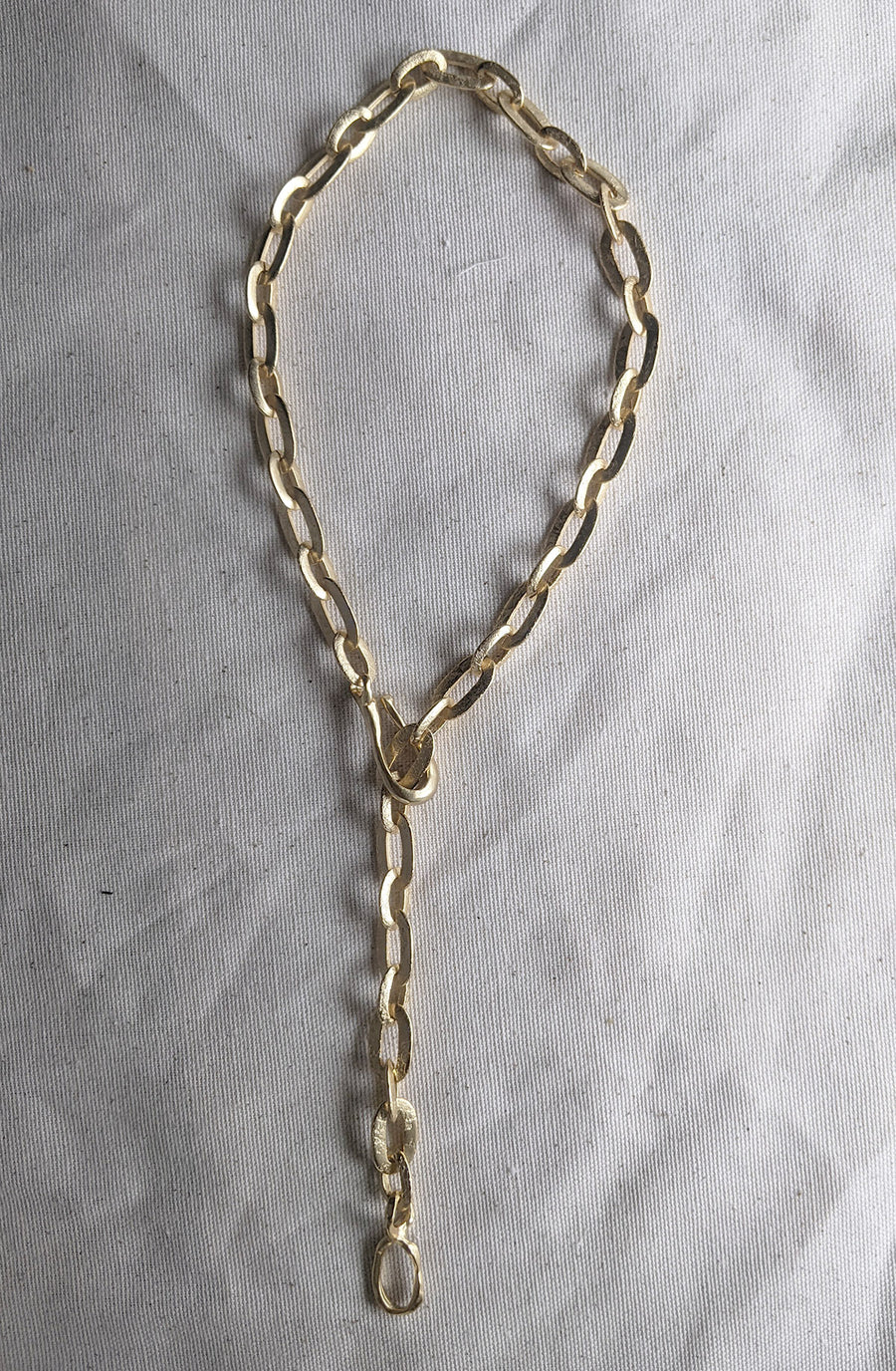 Over and Over Hand Etched Linked Chain Necklace