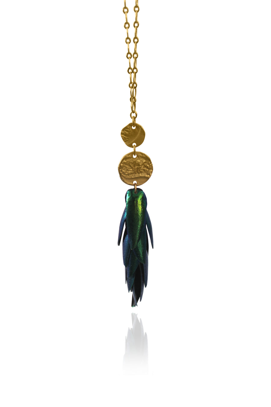 The Body that Remains - Long Beetle Wing Necklace