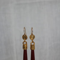 @rchive M@rket - T2 -Gilded Chime Single Drop Handpainted Earring - Choose from multiple colors - Final Sale