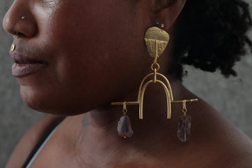 LIMITED EDITION Nakamarra Deluxe Arched Earrings with Lodolite