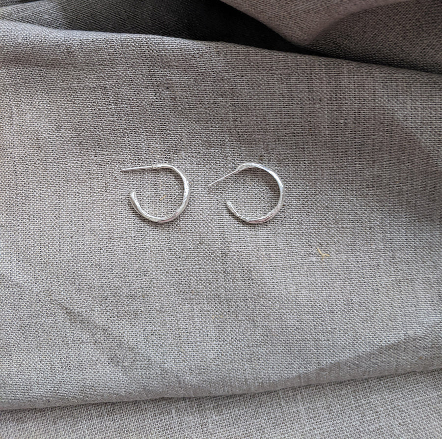 @rchive M@rket-T2 - LIMITED EDITION  Sterling Silver Reality of Travel Small Hoop Earrings (original version)- Final Sale