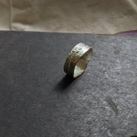 Poetic Hues- Hand Etched - Wide Band Ring - Silver or Gold Plate