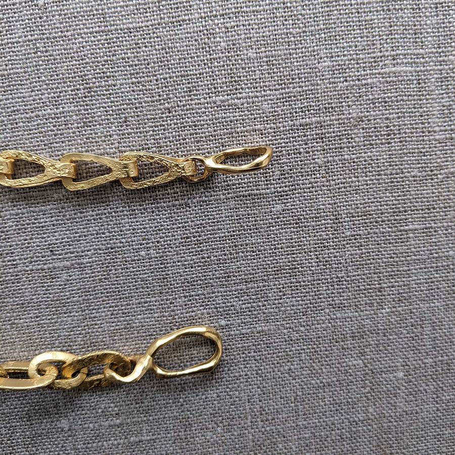 Clasped, Closed - Etched Small Cutout Linked Bracelet