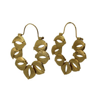 Organic Sculptured Reticulated Gold Hoop Earring