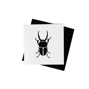 Black Stag Beetle 3x3 Mini Card