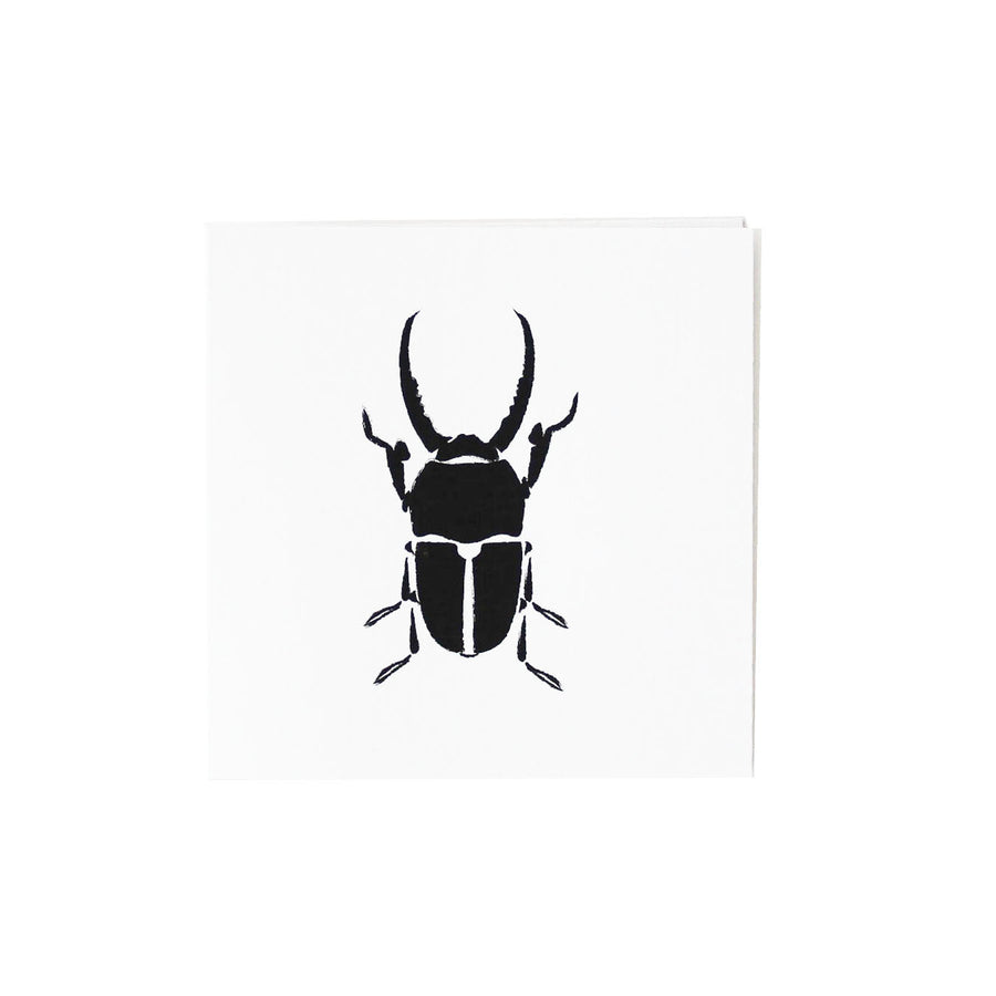 Black Stag Beetle 3x3 Mini Card