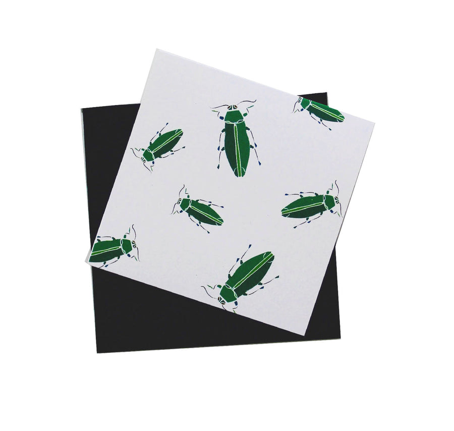 Multi Jewel Beetle 3x3 Mini Card Set of 12
