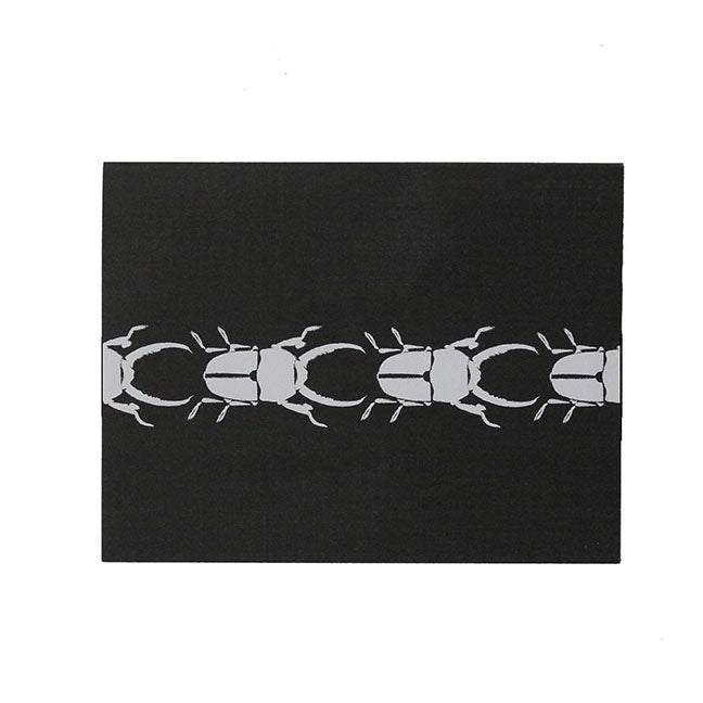 White on Black Stag Beetle Card