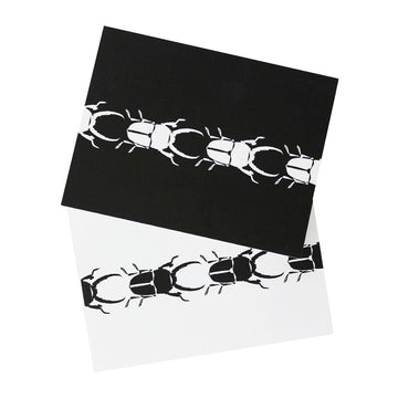 Black and White Stag Beetle Cards - Set of 6