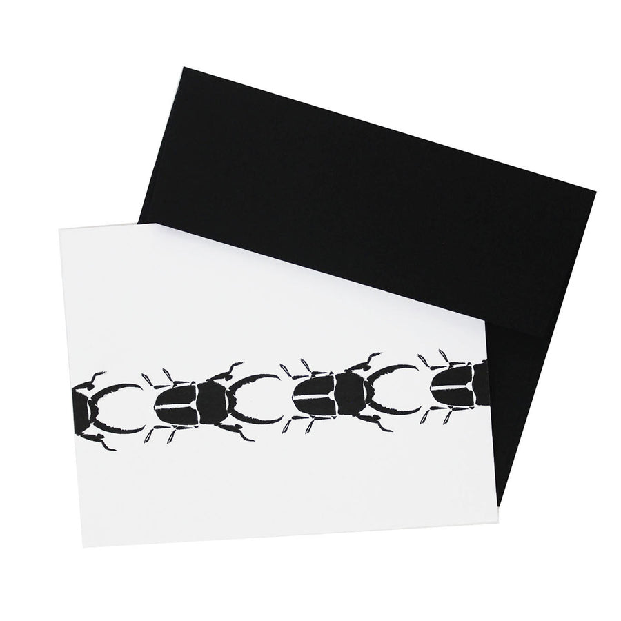 Black on White Stag Beetle Card