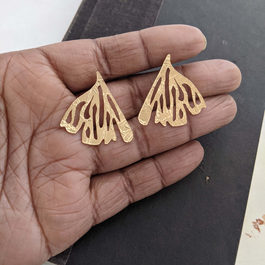 Edge of the Earth - Gold Plated Wing Earrings