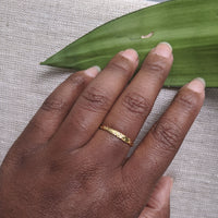 Flatten the Earth - Hand Etched - Stackable Ring - Mix and Match Sterling Silver and Gold Plate