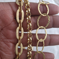 Over and Over Hand Etched Linked Chain Necklace