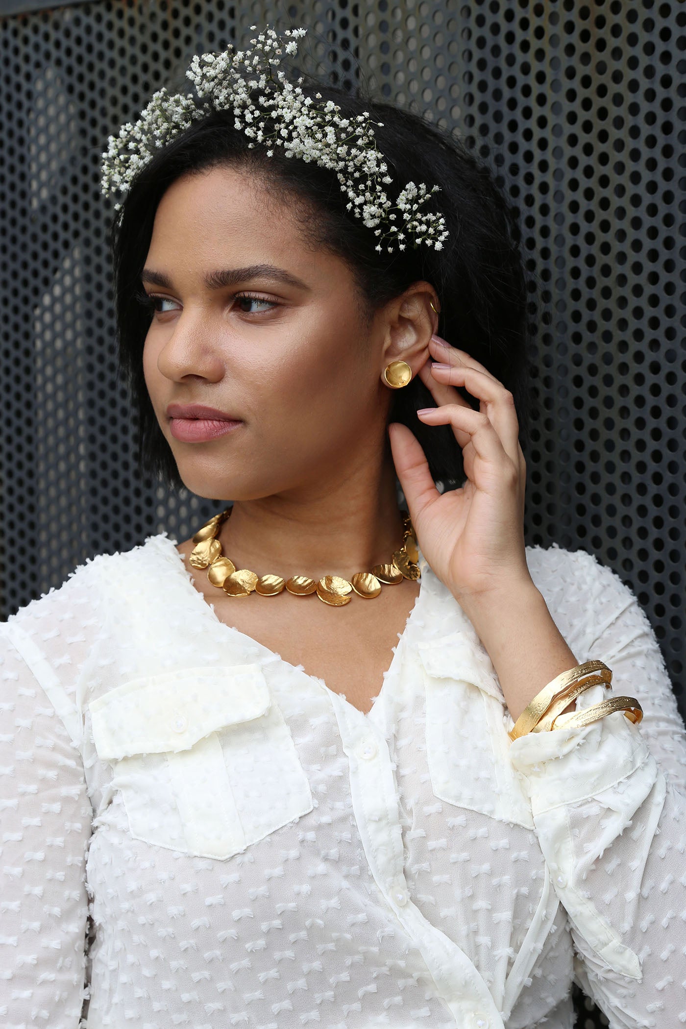 Rose of Sharon Domed Necklace