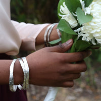 Aleda - Hand Etched Silver Toned Bangle - Single Bangle