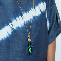 The Body that Remains - Long Beetle Wing Necklace